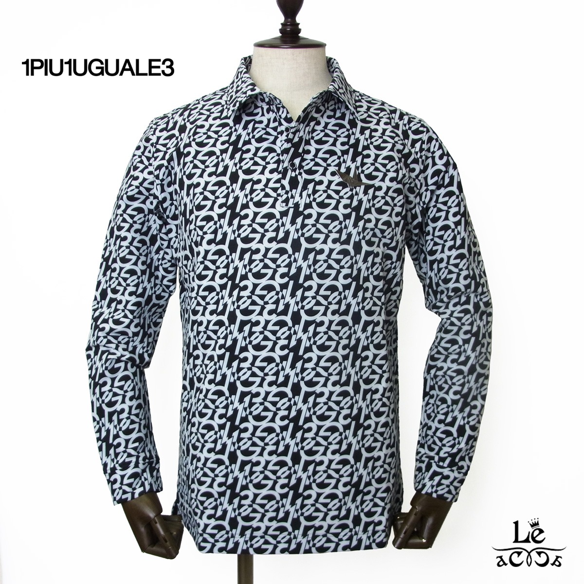 楽天市場】1PIU1UGUALE3 GOLF 長袖ポロシャツ メンズ 秋冬用 黒 白 M L