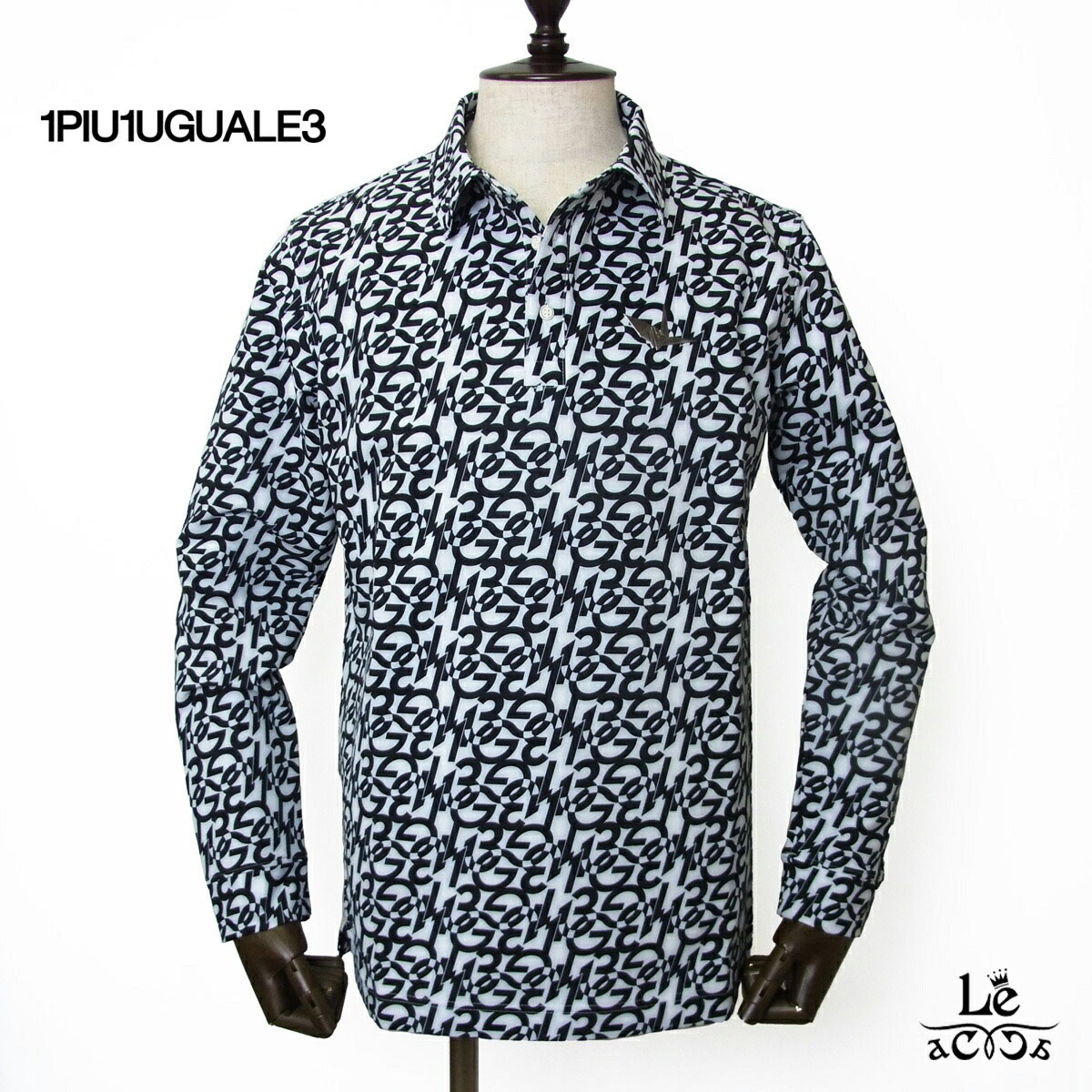 楽天市場】1PIU1UGUALE3 GOLF 長袖ポロシャツ メンズ 秋冬用 黒 白 M L