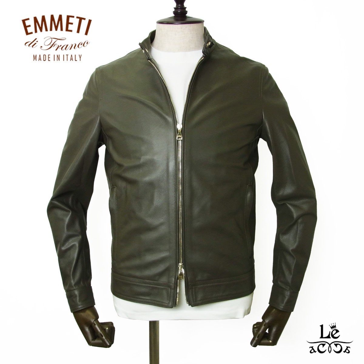 【EMMETI】JURI GOLD◆ユリ◆ライダースジャケット◆46 EMMTI JURI GOLD NAPPA CERATA ユリゴールド ナッパチェラータ
