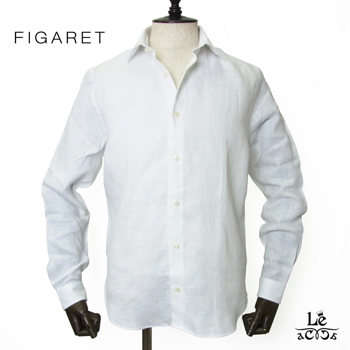 【ポイント5倍】FIGARET フィガレ リネンシャツ メンズ 長袖 Jetaime メンズ ホワイト フランス ブランド 国内正規品【送料無料】