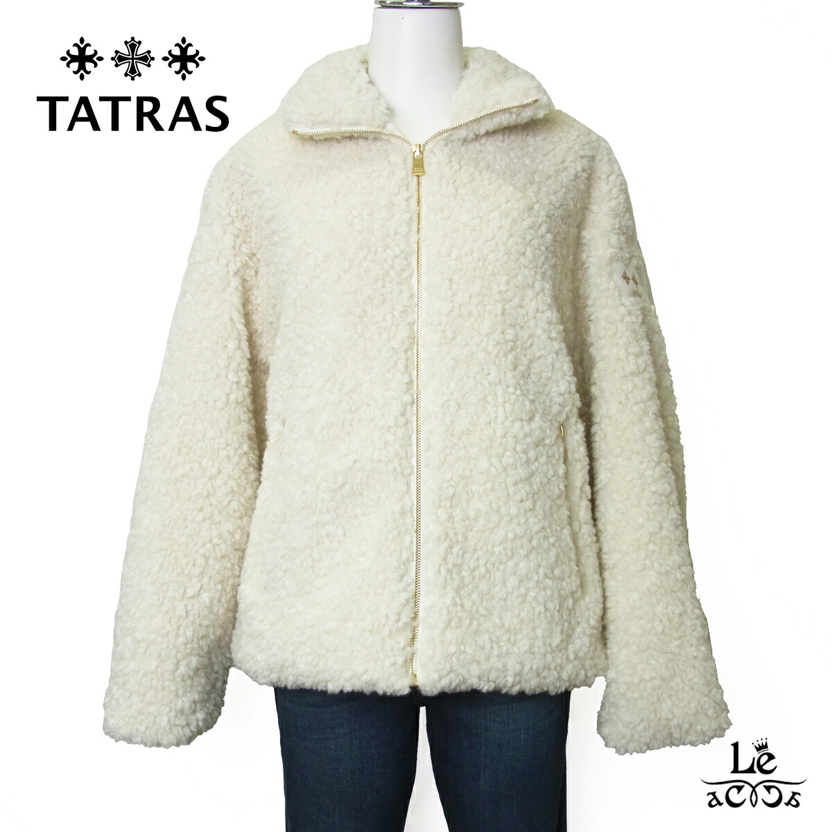 TATRAS タトラス ショート ボア ブルゾン LUELA ルエラ レディース ボア ジャケット テディ 長袖 アウター アイボリー 人気 大人 可愛い 2025AW イタリア ブランド 国内正規品 父の日 ギフト【送料無料】｜Le acca
