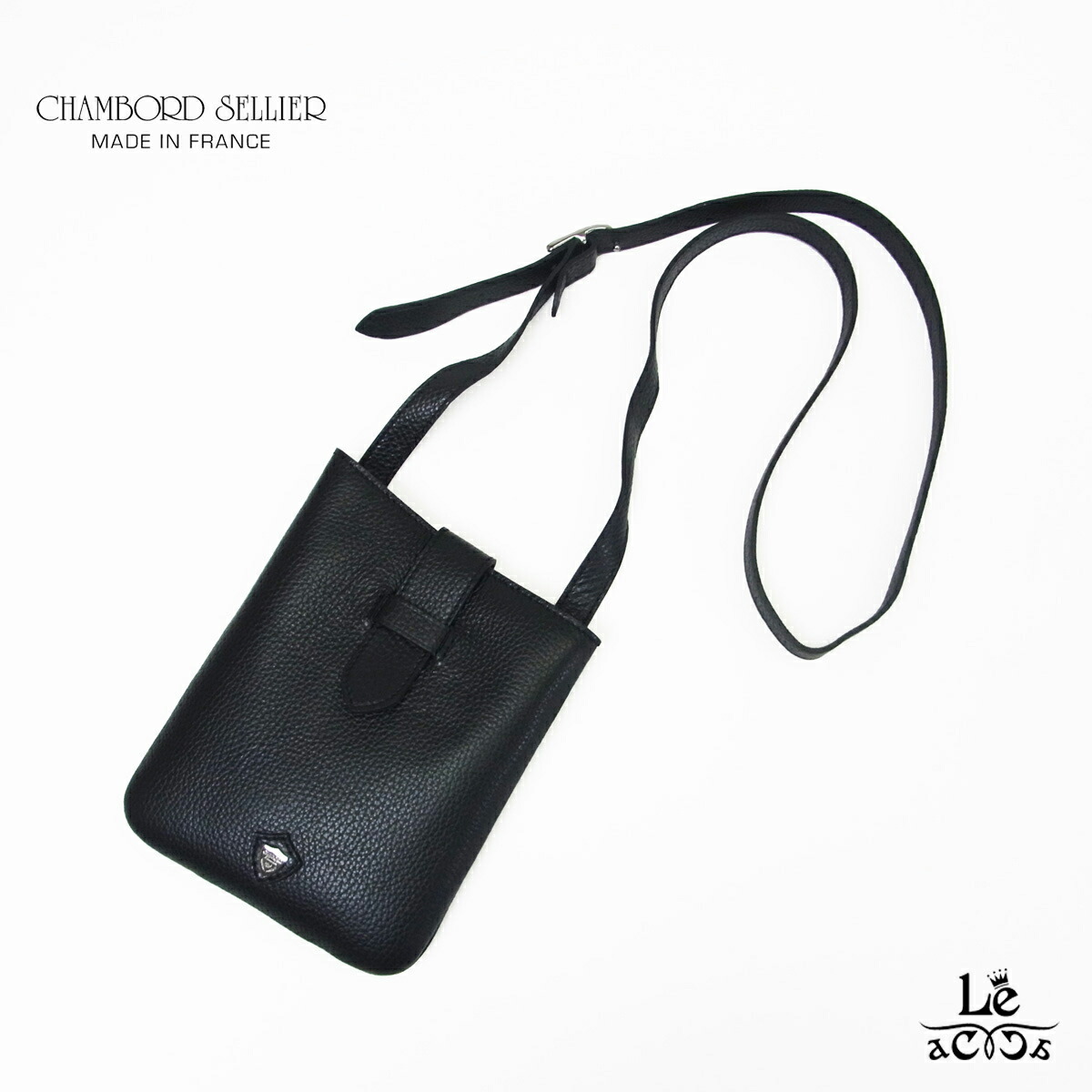 CHAMBORD SELLIER シャンボール セリエ ミニショルダーバッグ LUSSET LAGUN リュセ シュリンクレザー ミニショルダー レザー 本革 メンズ ブラック フランス ブランド 国内正規品【送料無料】