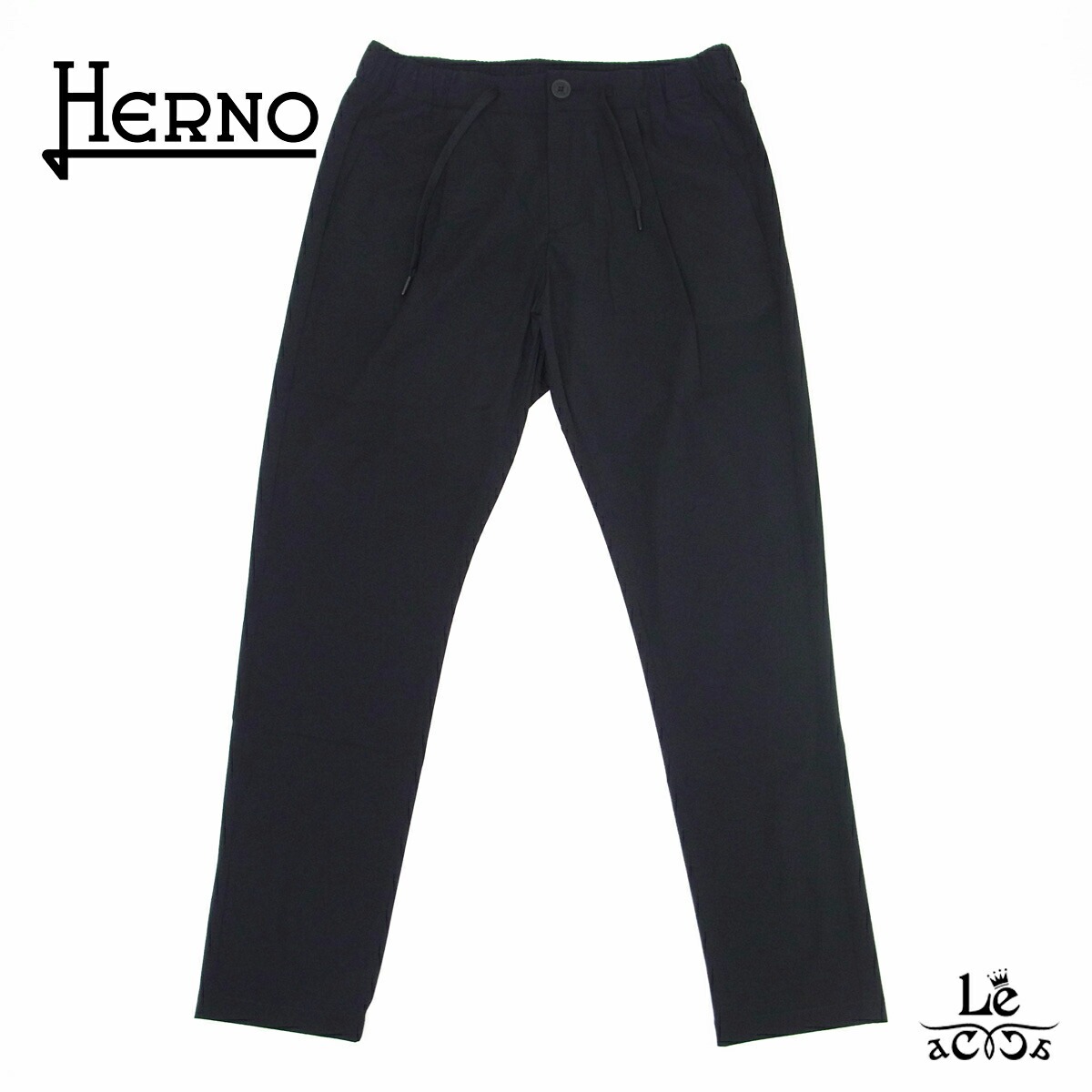 【30％OFF】HERNO ヘルノ 1プリーツ テーパード パンツ メンズ セットアップ ラミナー Laminar PT00001UL 12691 ナイロン 無地 ブラック 黒 イタリア ブランド 国内正規品 39600【送料無料】