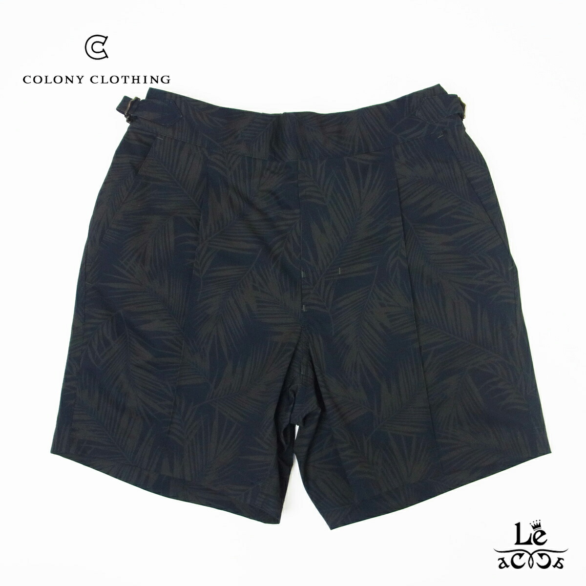 【ポイント5倍】【20％OFF】COLONY CLOTHING コロニークロージング プールサイドショーツ リーフ 水陸両用ショーツ 水着 スイミングショーツ メンズ ネイビーリーフ ブランド 国内正規品【送料無料】