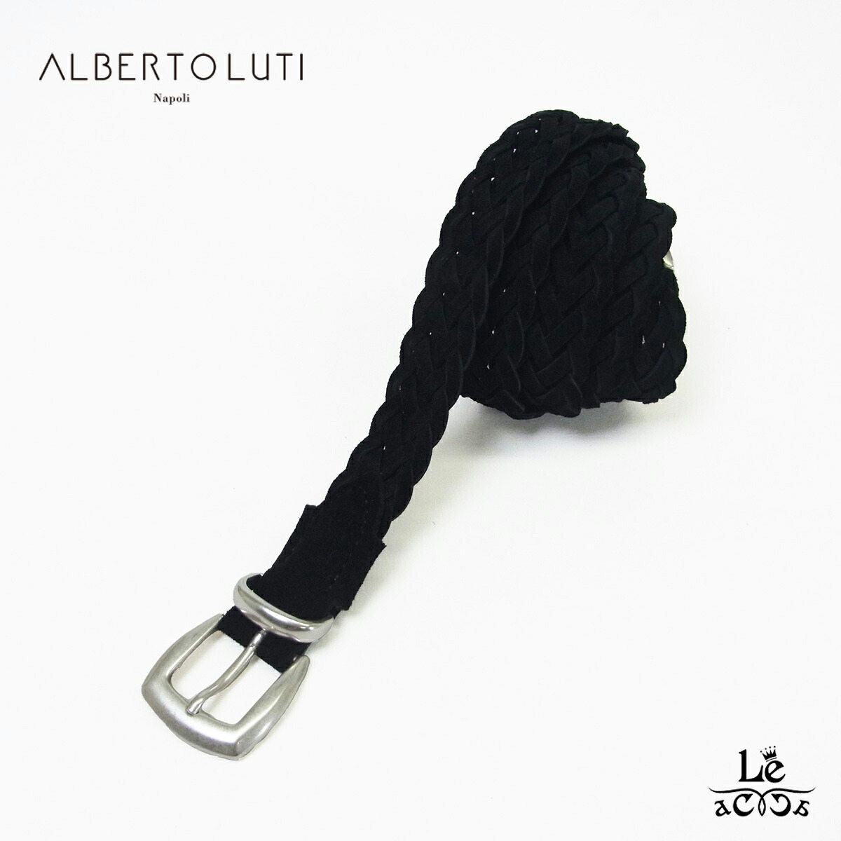 ALBERTO LUTI アルベルト ルティ スエード メッシュ ベルト メンズ スウェード　牛革 レザーベルト 本革 ブラック 黒 イタリア ブランド 国内正規品【送料無料】