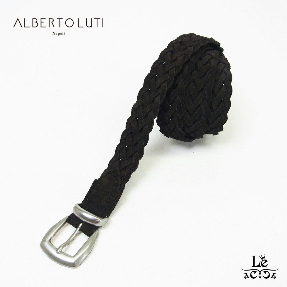 ALBERTO LUTI アルベルト ルティ スエード メッシュ ベルト メンズ スウェード 牛革 レザーベルト 本革 ブラウン イタリア ブランド 国内正規品【送料無料】
