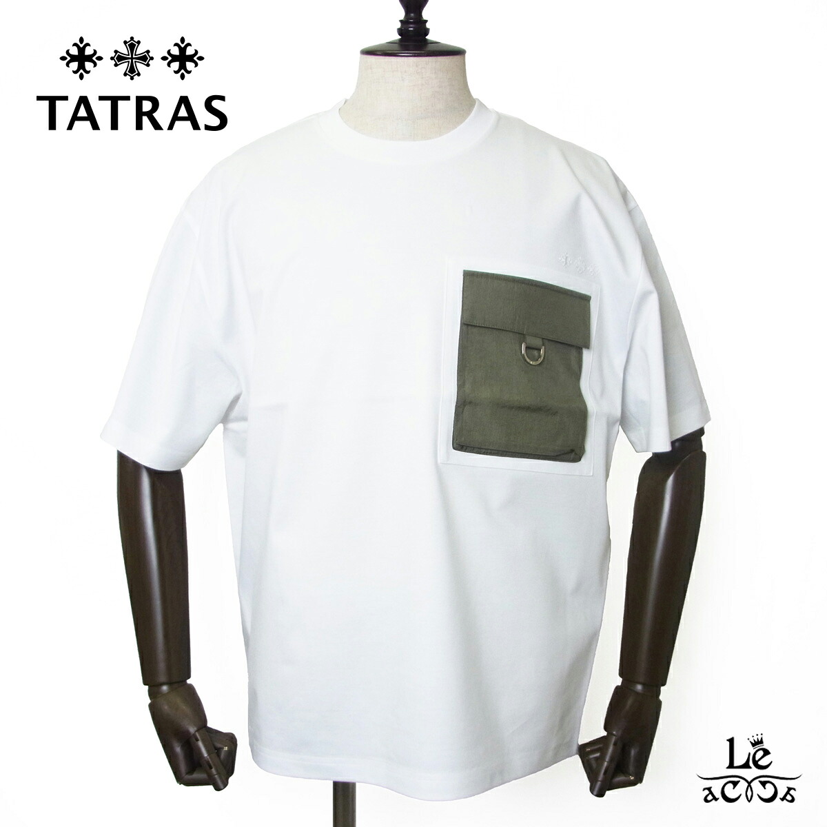 【30％OFF】TATRAS タトラス Tシャツ メンズ VENTO ヴェント 半袖 カットソー クルーネック Dリング ホワイト ブランド 国内正規品【送料無料】