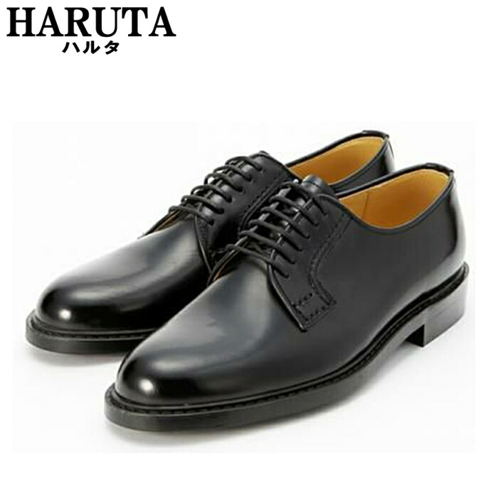 ハルタ 外羽根式 プレーントゥレザーシューズ 革靴 ブラック 26EEEE ハルタ HARUTA レザープレーンビジネスシューズ(3E)（ブラック
