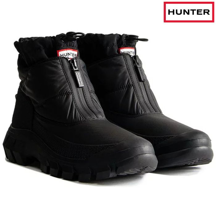 ハンター HUNTER MFS6000WWU メンズ イントレピッド ジップ アンクル スノーブーツ カジュアル ウインターブーツ ブラック 黒 防寒