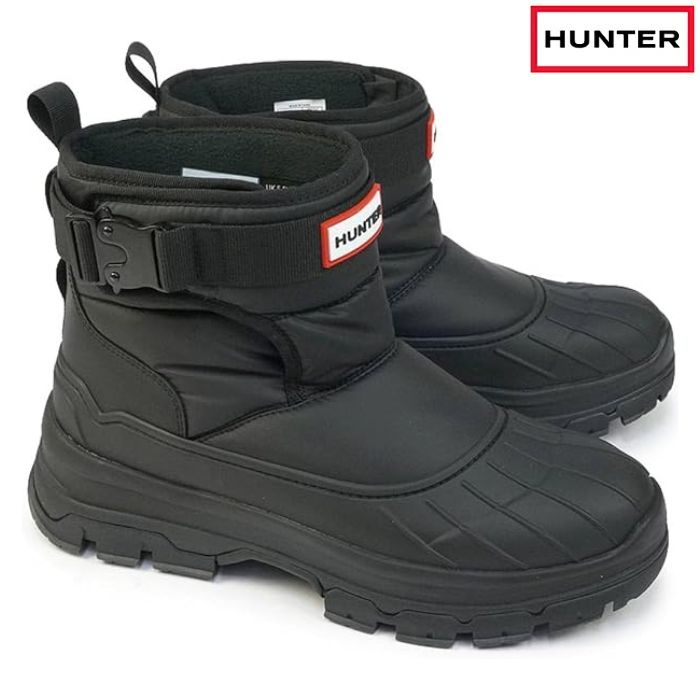 ハンター HUNTER WFS2000NYR W SHORT BUCKLE SNOW レディース スノーブーツ 雪道対応 W ショート バックル スノー スノーシューズ ウインターブーツ 防水 ショートブーツ ブラック 黒 防寒 防滑|靴のセレクトショップ Lab