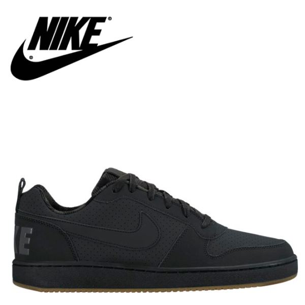 nike men's court borough low black casual shoes