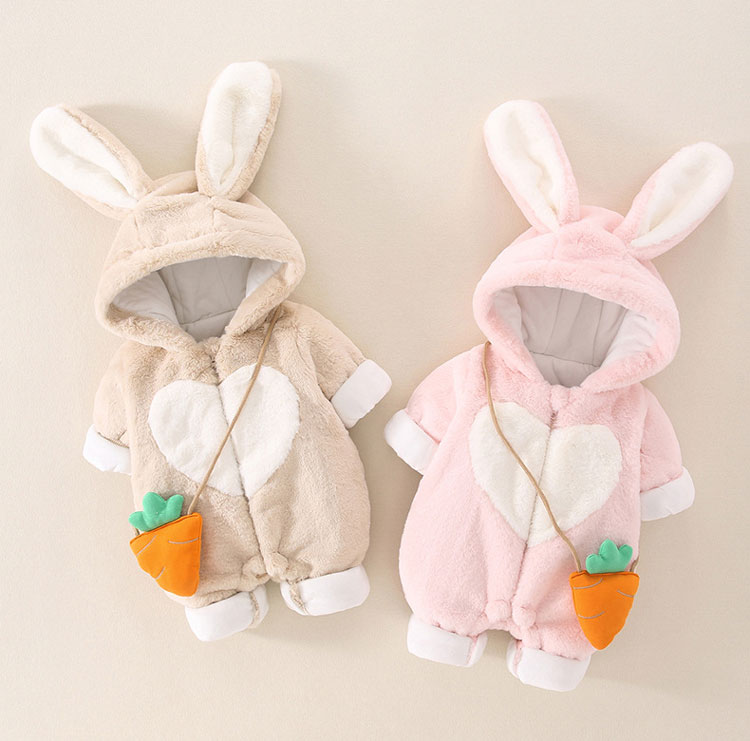 【時限特恵！最低5976円！】うさぎ 着ぐるみ ベビー服 ロンパース カバーオール 赤ちゃん ベビー服 ふわふわ ボア 裏起毛 出産祝い ベビー 乳幼児 子供服 キッズ かわいい コスプレ ハロウィン ギフト クリスマス プレゼント 66/73/80/90 おしゃれ 女の子