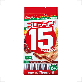 【63個書き割り！】【★】たんぱく質15ウエハースココア味 6枚【ハマダコンフェクト】