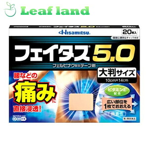 【第2類医薬品】【6個セット！】【送料無料！】 フェイタス5.0 大判サイズ 20枚入 【久光製薬】