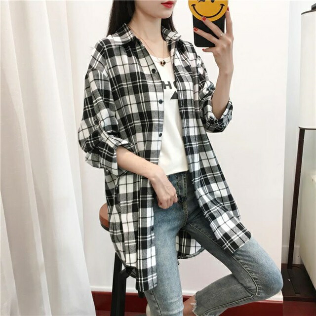 【新品】pero　ペロ　切り替えデザイン　ノーカラーチェックシャツ　チュニック 楽天市場】ロングシャツブラウス レディース 赤 チェック シャツ