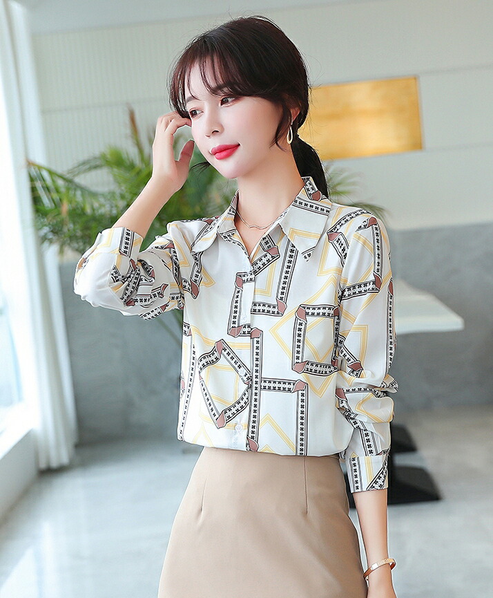 楽天市場 柄シャツ トップス レディース 襟付き シャツ ブラウス 長袖 大きいサイズ 3l 4l 幾何学模様 上品 おしゃれ きれいめ オフィス カジュアル 通勤服 女性 代 30代 40代 春 秋 ｌｅａｐ