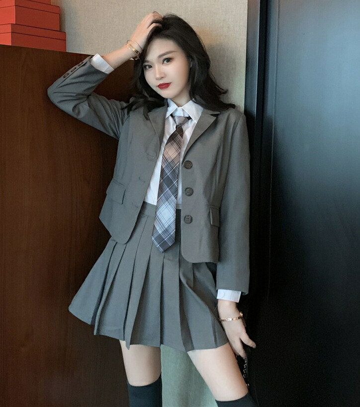 女子高生 制服 セット スカート ブレザー ネクタイ シャツ ブラウス 4点セット 大きいサイズ プリーツスカート 入学式 卒業式 学園祭 女子 学生服 上下 高校生 おしゃれ 可愛い Massage Mit Herz De