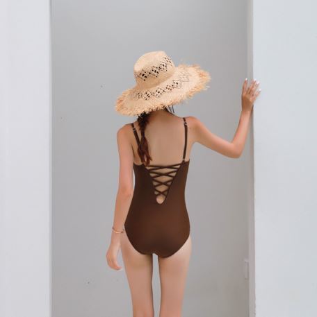 楽天市場 バックレースアップ ワンピース レディース 水着 シック エレガント リゾート ビーチ ｌｅａｐ