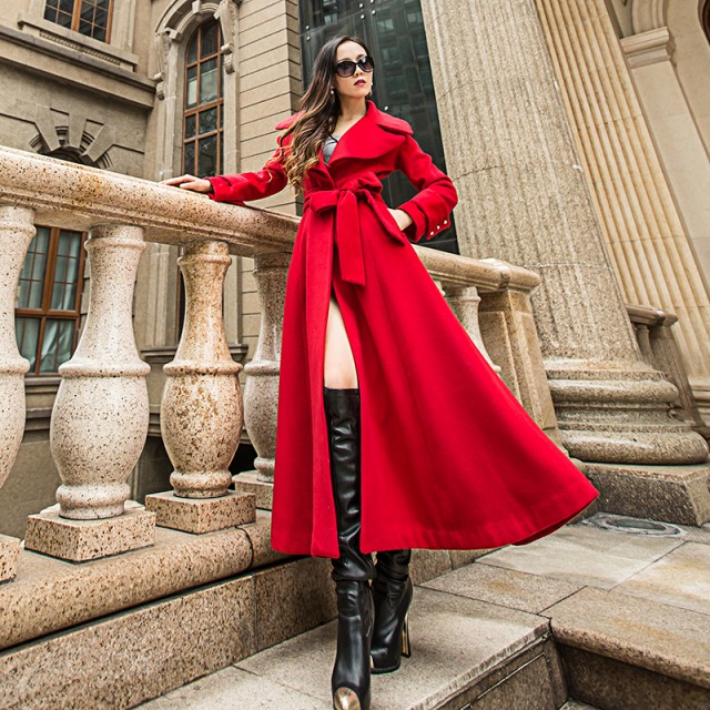 楽天市場 レディース 超ロングコート チェスターコート マキシ丈 レディース 大きいサイズ 超ロングコート アウター Xライン 足長 3l 新作 冬 ウエストリボン ウエストマーク 黒 赤 ピンク ｌｅａｐ