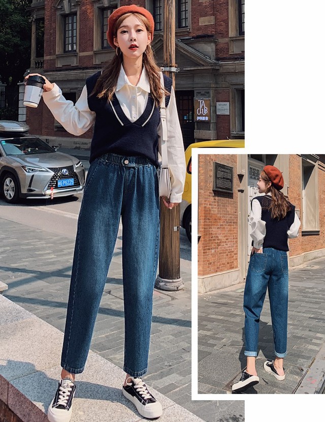 楽天市場 テーパード デニムパンツ レディース ボトムス ハイウエスト デニム 大きいサイズ 3l 4l ジーンズ ジーパン アンクル丈 ゆったり ウエストゴム カジュアル おしゃれ 韓国 ファッション 春 夏 秋 冬 ｌｅａｐ