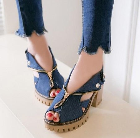 ✨CHANEL デニムレースアップオープントゥサンダル ✨CHANEL デニム