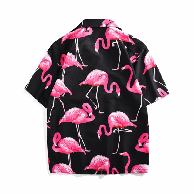 楽天市場 一部即納 アロハシャツ 半袖 トップス 開襟シャツ 黒 ピンク レディース ゆったり カジュアル リゾート 大きいサイズ 夏 ｌｅａｐ