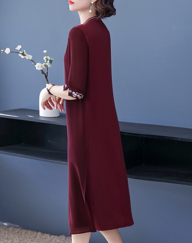 楽天市場 パーティードレス ワンピース フォーマル 大きいサイズ 花柄 袖あり 半袖 膝下 膝丈 結婚式 お呼ばれ ドレス フォーマルワンピース ミセス 五分袖 シースルー 体型カバー 二次会 50代 40代 30代 3l 4l 5l ｌｅａｐ