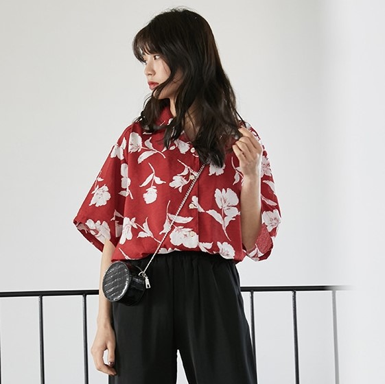 ダブルアールエル RRL アロハシャツ オープンカラー ヤシの木 総柄 半袖 M シャツ 公式超特価