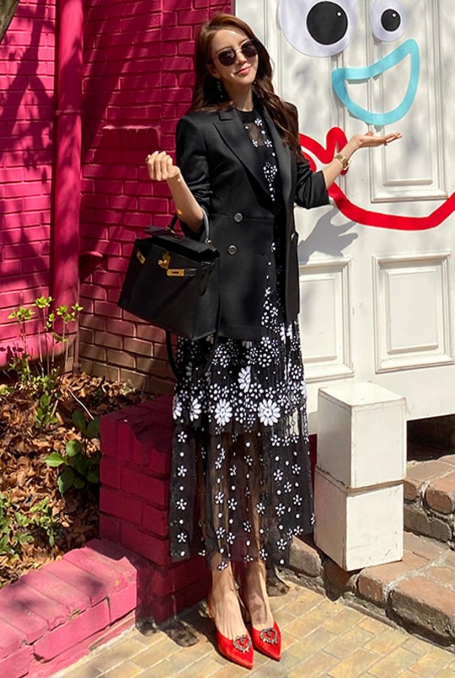 ワンピースドレス パーティードレス 代 30代 40代 おしゃれ お呼ばれドレス きれいめ ウエストマーク カジュアル シアー シースルー パフスリーブ ロングドレス ワンピース 半袖 大きいサイズ 結婚式 花柄 袖あり 透け感 黒 入荷予定 結婚式