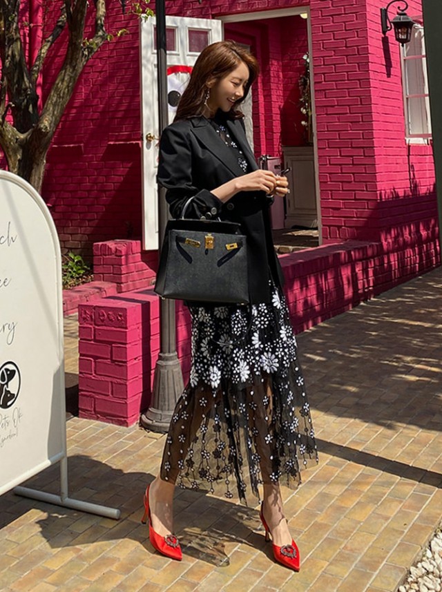 ワンピースドレス パーティードレス 代 30代 40代 おしゃれ お呼ばれドレス きれいめ ウエストマーク カジュアル シアー シースルー パフスリーブ ロングドレス ワンピース 半袖 大きいサイズ 結婚式 花柄 袖あり 透け感 黒 入荷予定 結婚式