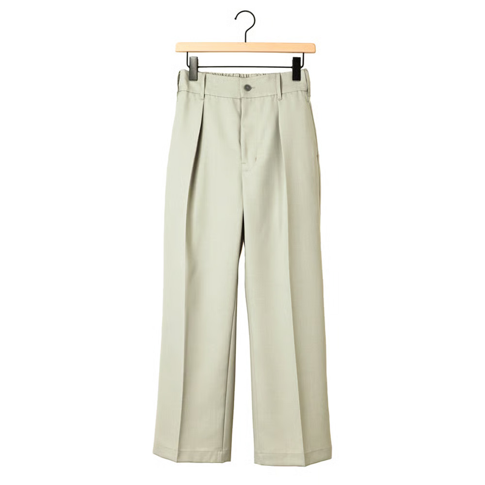 amne アンヌ GABARDINE eel's slacks パンツ 【アイボリー 白 ボトムス メンズ レディース ユニセックス 秋 冬 ロング丈 ロングパンツ ストレートシルエット 仕事 オフィス 後ろウエストゴム カジュアル 日本製 服 】 amn-pt-036【正規取扱店】