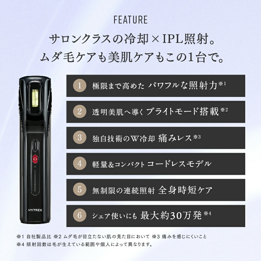 コードレス 脱毛器 光脱毛器 MYTREX MiRAY AIR 美肌ケア 新品 47658-101-