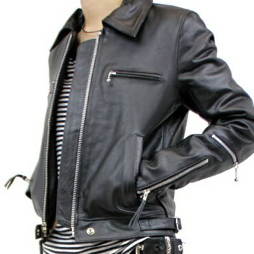 楽天市場】襟ボア付 シングルライダース バッファローレザー 水牛革 革