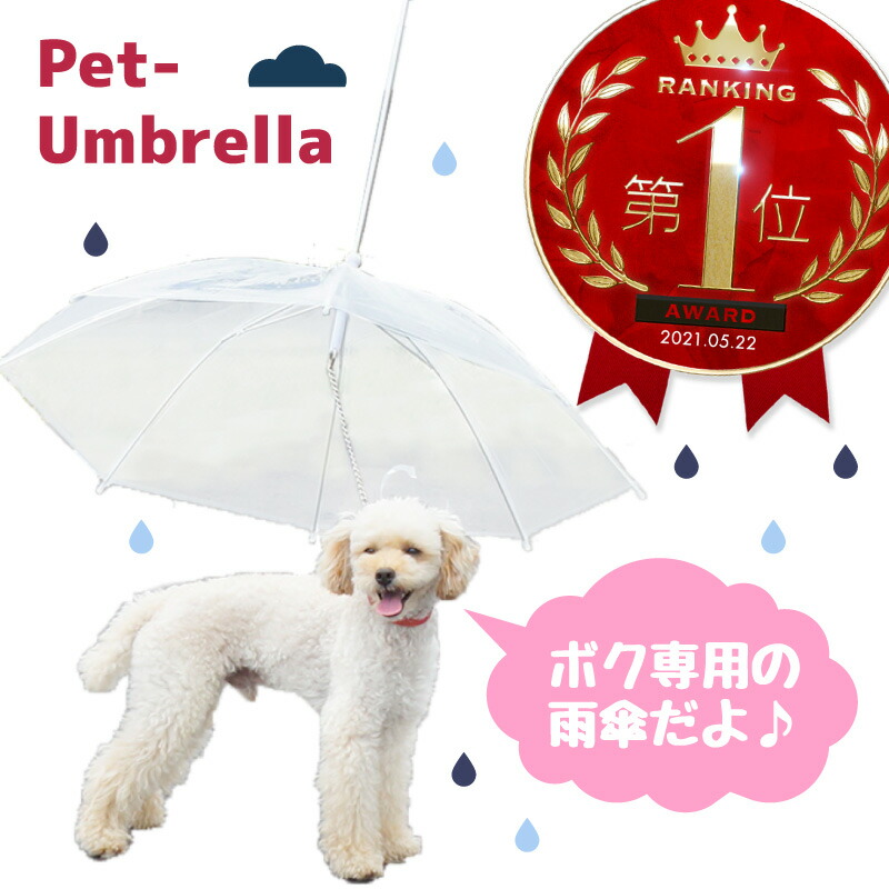 楽天市場 ペットアンブレラ 犬 傘 直径77cm ペット用品 犬用 雨具 リード ハーネス 散歩 小型犬 中型犬 レイングッズ お出かけ お散歩グッズ わんちゃん 雑貨通販 Happy Space