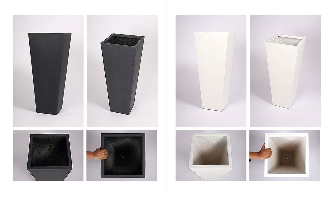 楽天市場 プランター 大型 植木鉢 おしゃれ ロング スクエア チャコールグレー ホワイト W400 D400 H930 ポット プランター おしゃれ 深型 大鉢 長方形 モダン 鉢植え プラスチック 縦長 庭 屋外用 屋内用 ガーデン ガーデニング 送料無料 リーベン ヨーロッパの暮らし