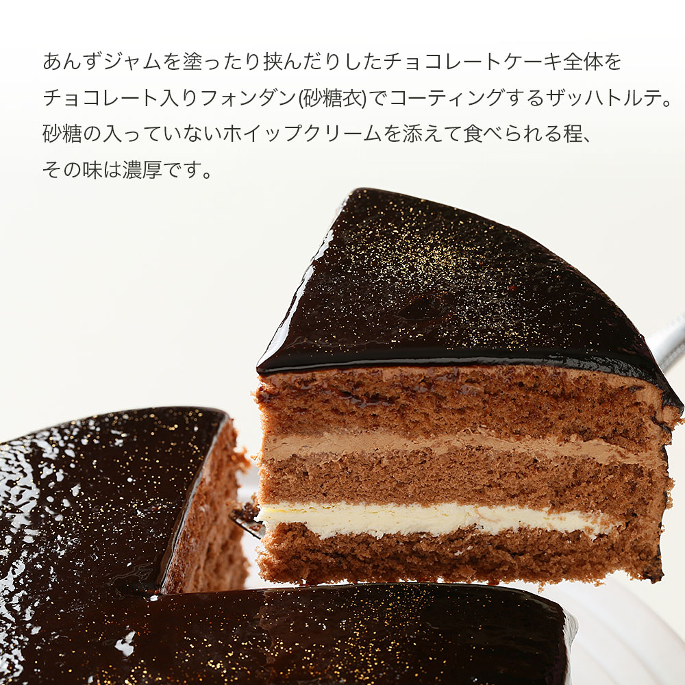 写真ケーキ ザッハトルテ 5号バースデーケーキ デコレーション チョコレートケーキ 誕生日ケーキ