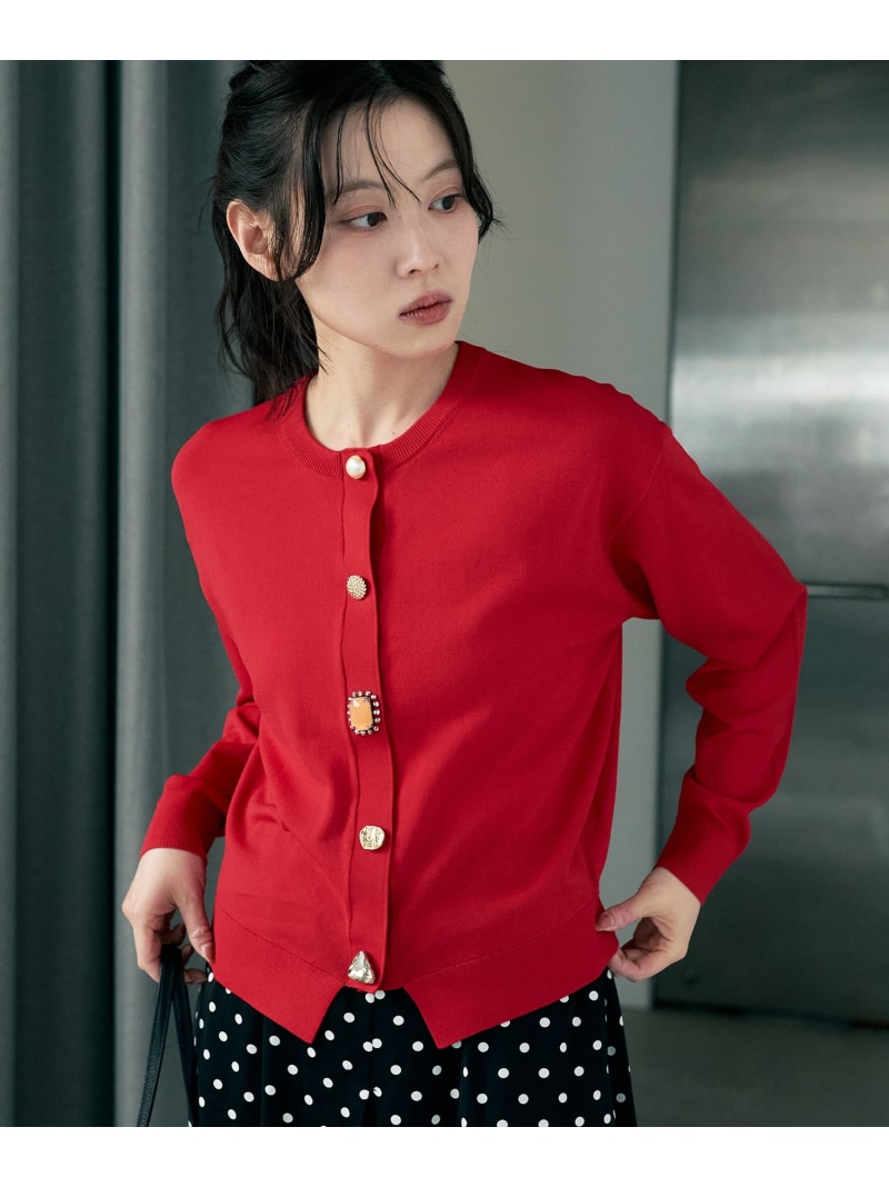 TORRAZZO DONNA 別注ビジューカーデ le.coeur blanc ルクールブラン トップス カーディガン ネイビー レッド ホワイト【先行予約】*【送料無料】[ Fashion]｜le.coeur blanc