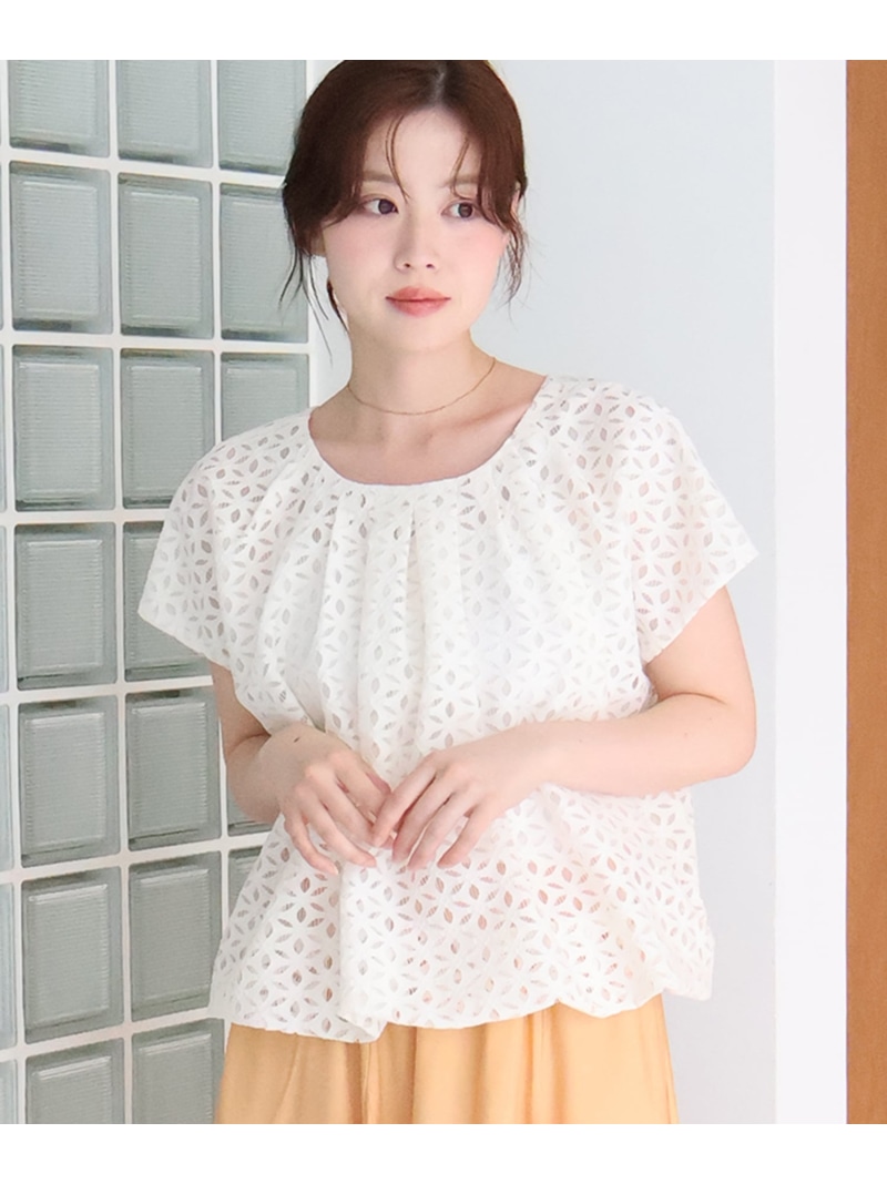 TORRAZZO DONNA別注レースバルーンブラウス le.coeur blanc ルクールブラン トップス シャツ・ブラウス ホワイト ブラック【送料無料】[ Fashion]｜le.coeur blanc