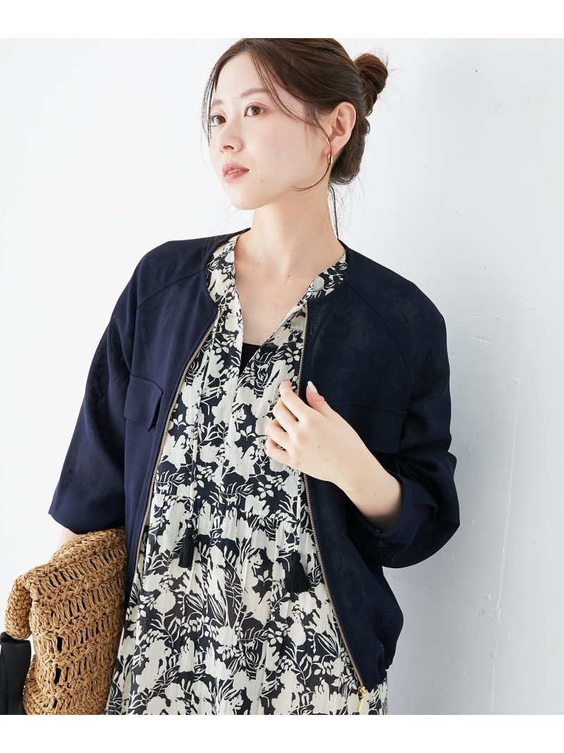 【SALE／40%OFF】《幼児用便器能力のある》フロントポケットメッシュブルゾン le.coeur blanc ルクールブラン ジャケット・アウター 上衣・前掛け 米国海軍 薄墨色【RBA_E】【貨物輸送無料】[ Fashion]