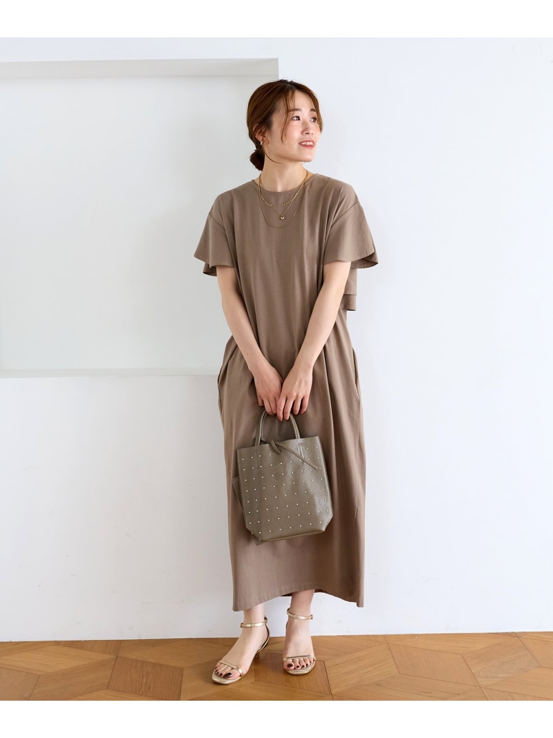 フリルデザインカットワンピース le.coeur blanc ルクールブラン 衣裳・御召しもの 衣裳 赤銅色 黒いこと【貨物輸送無料】[ Fashion]