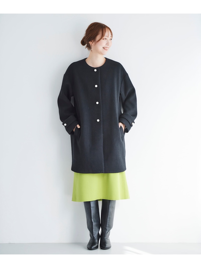 【SALE／40%OFF】Perle Peche パールツキコート le.coeur blanc ルクールブラン ジャケット・アウター 余分の物のジャケット・アウター 黒いこと 薄墨色【RBA_E】【貨物輸送無料】[ Fashion]