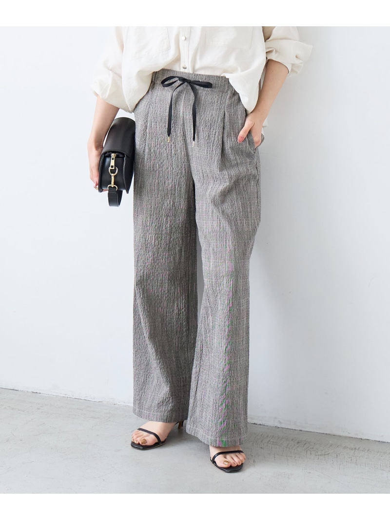 【SALE／10%OFF】グレンチェックスラブパンツ le.coeur blanc ルクールブラン パンツ その他のパンツ ブラック ブラウン【RBA_E】【送料無料】[ Fashion]
