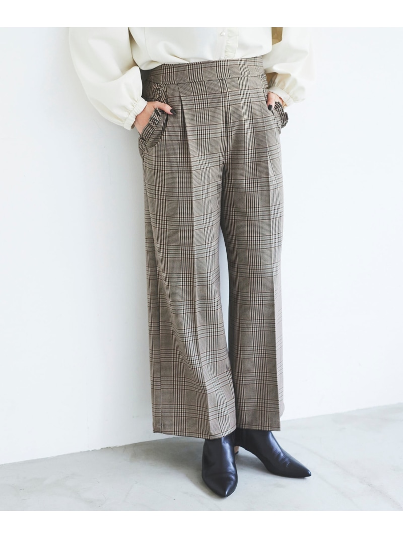 【SALE／40%OFF】Perle Peche チェックパンツ le.coeur blanc ルクールブラン パンツ その他のパンツ ブラウン グリーン【RBA_E】【送料無料】[ Fashion]｜le.coeur blanc