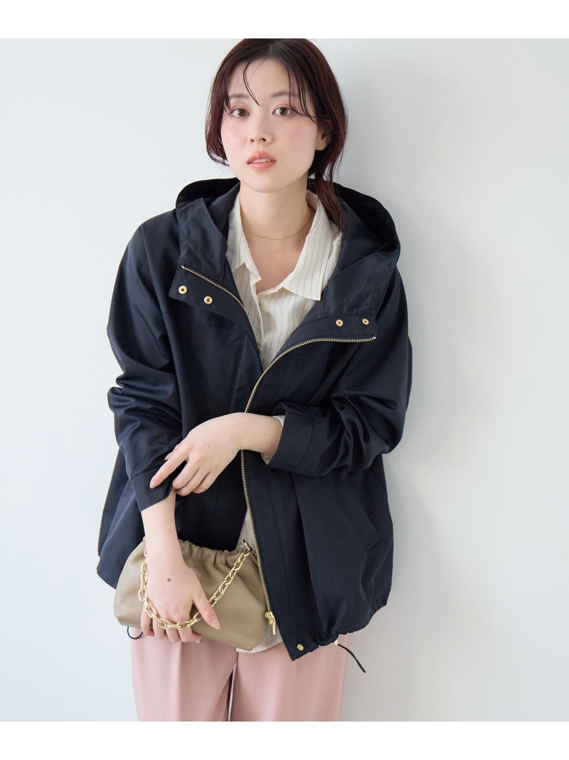 【SALE／10%OFF】ツイルストレッチフードブルゾン le.coeur blanc ルクールブラン ジャケット・アウター ブルゾン・ジャンパー ホワイト ネイビー ベージュ【RBA_E】【送料無料】[ Fashion]