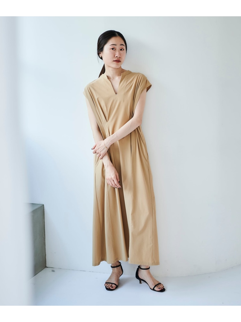 【SALE／30%OFF】＜手洗い可能＞ウエストタックワンピース le.coeur blanc ルクールブラン ワンピース・ドレス その他のワンピース・ドレス ベージュ ブラック ブルー【RBA_E】【送料無料】[ Fashion]｜le.coeur blanc