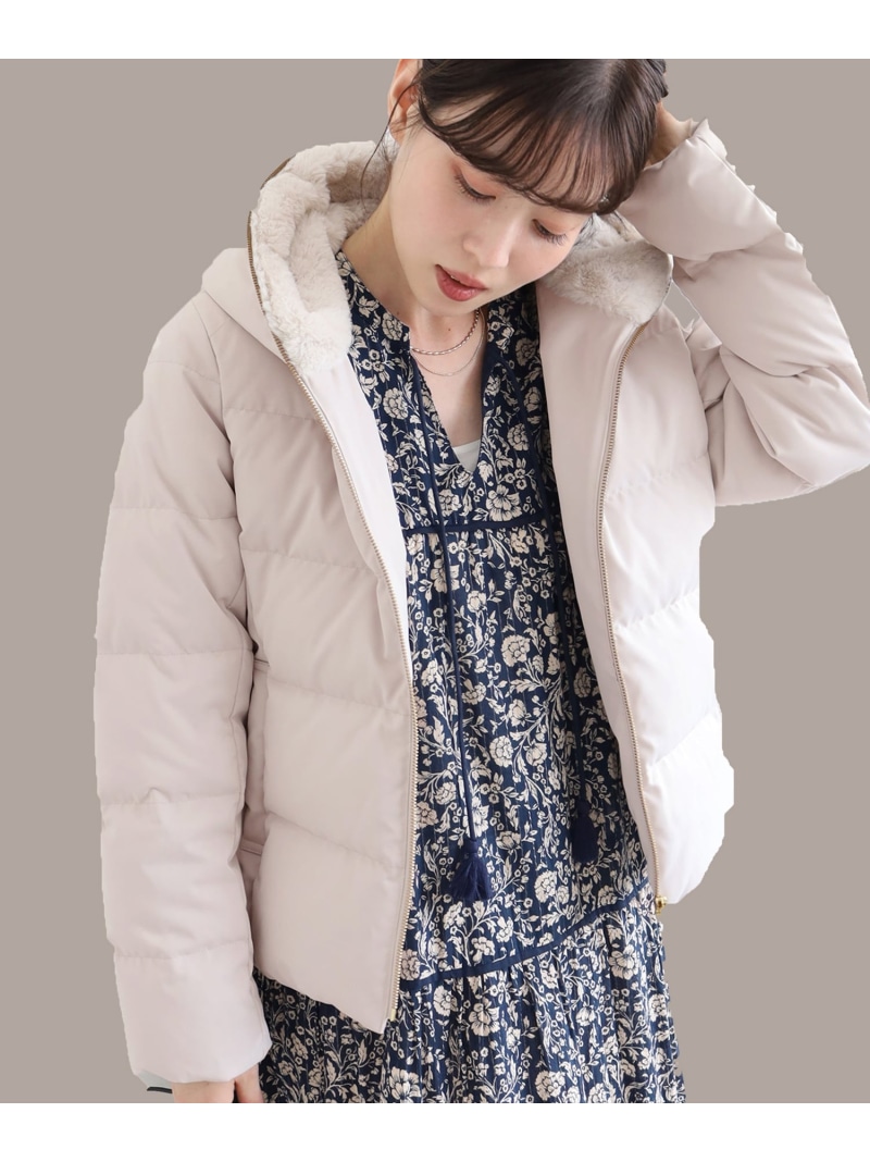 【SALE／30%OFF】ファーフードショートダウン le.coeur blanc ルクールブラン ジャケット・アウター ダウンジャケット・ダウンベスト グレー ブラック ブラウン ネイビー【RBA_E】【送料無料】[ Fashion]