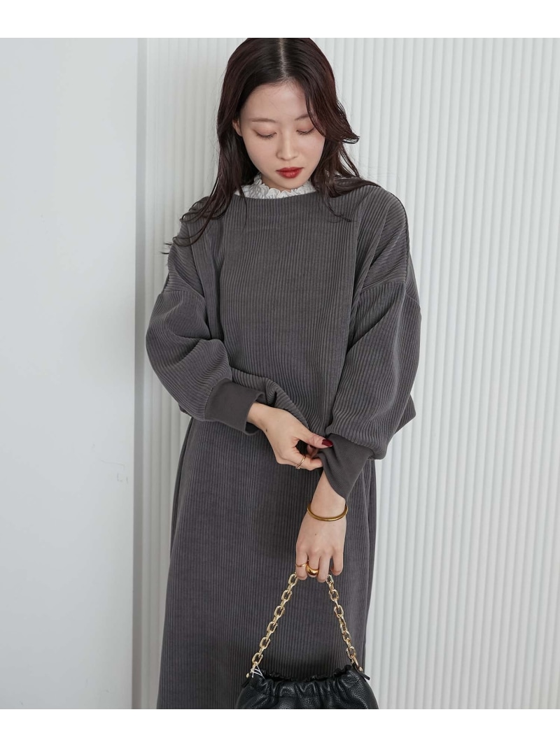 【SALE／30%OFF】カットコーデュロイプルオーバー\u0026スコート書き割り le.coeur blanc ルクールブラン 衣裳・御召しもの 余分の物の衣裳・御召しもの 薄墨色 赤銅色【RBA_E】【貨物輸送無料】[ Fashion]