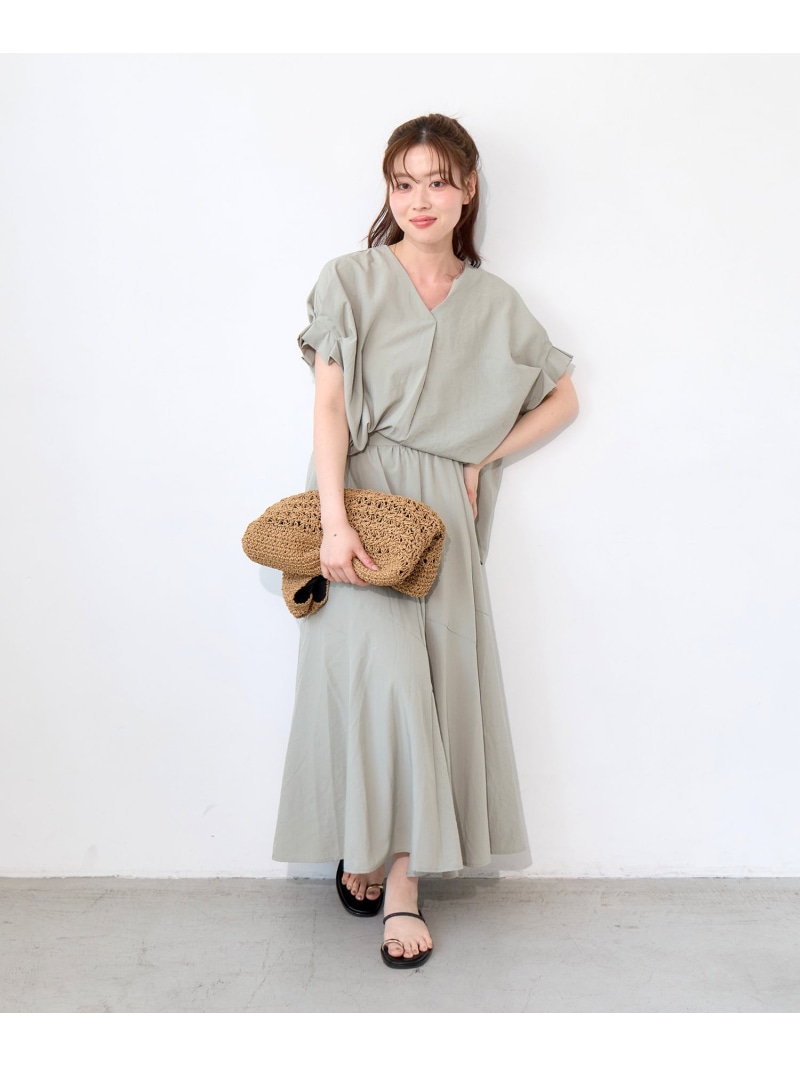 【SALE／25%OFF】エアータンブラータックスリーブブラウス&times;スカートセット le.coeur blanc ルクールブラン ワンピース・ドレス その他のワンピース・ドレス ブラウン ブラック グリーン【RBA_E】【送料無料】[ Fashion]｜le.coeur blanc