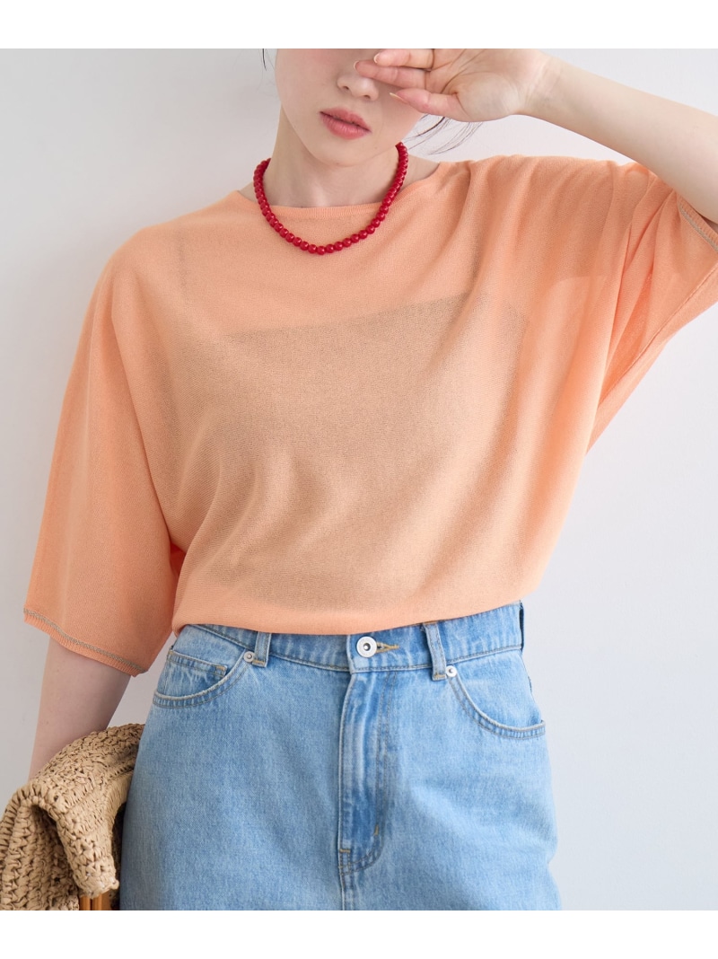 【UVカット】ドルマンスリーブプルオーバー le.coeur blanc ルクールブラン トップス ニット ベージュ ブルー オレンジ ブラック【先行予約】*【送料無料】[ Fashion]