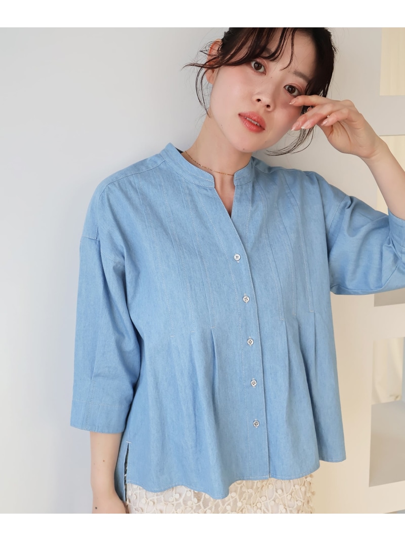 タックスキッパーデニムブラウス le.coeur blanc ルクールブラン トップス シャツ・ブラウス ブルー【送料無料】[ Fashion]